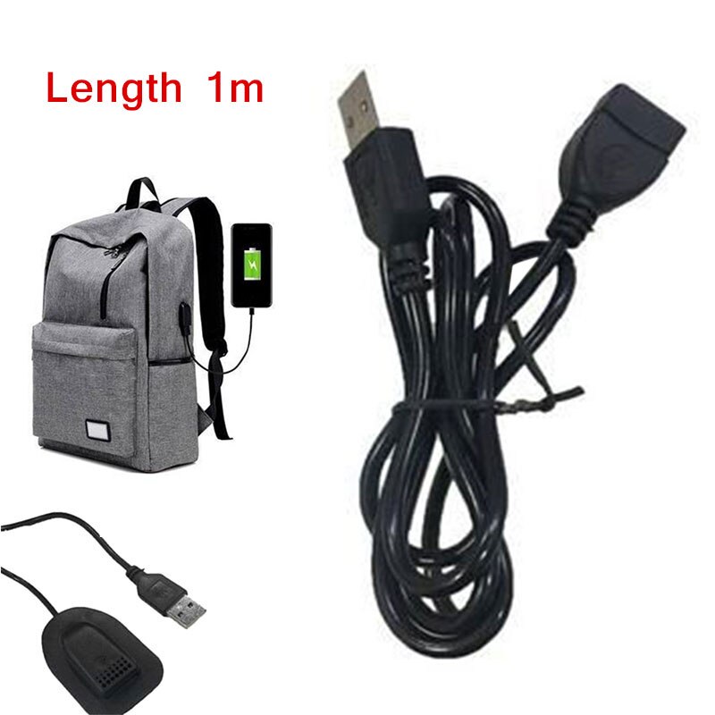 10 pieces USB backpack extension cable USB portable high computer data cable 1M male to female PVC black