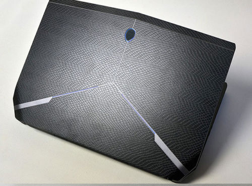 Carbon fiber Laptop Sticker Decal Skin Cover Protector for Alienware Area 51M R2 17.3": Black Snake