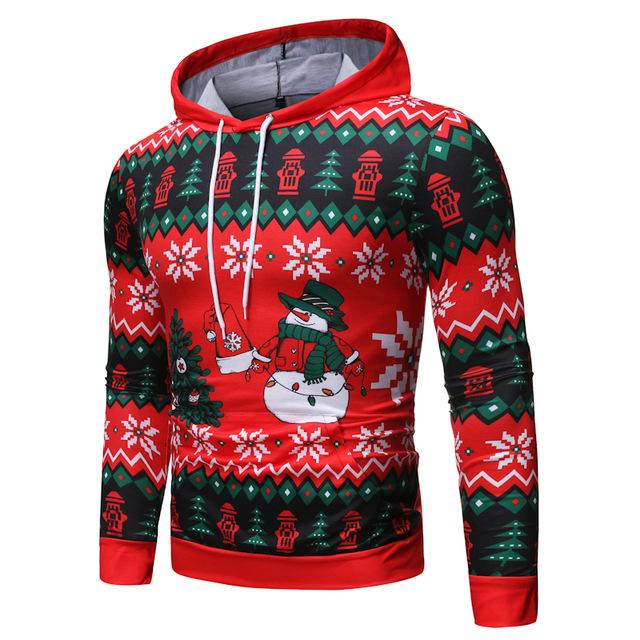 Stygg julegenser 3d trykk morsom julegenser hettegenser genser menn kvinner fest høst herregenser: M