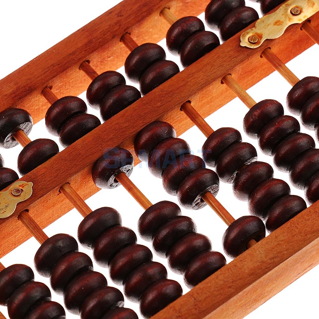 Jahrgang Chinesische Holz Perle Arithmetik Abakus mit Kasten Klassische Alte Rechner Zählen Sammlung für freundlicher Erwachsene