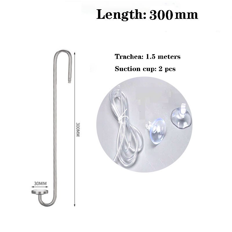 Fish tank CO2 atomizer, aquatic plant growth 304 stainless steel carbon dioxide diffusion system nano atomizer, size 70mm-400mm: 300mm