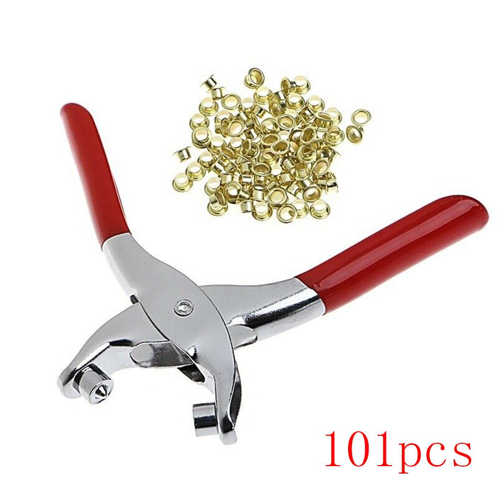 Eyelet Grommet Plier Hole Punch Leather Fabric Canvas Setter Repairing Kit Tool: Default Title