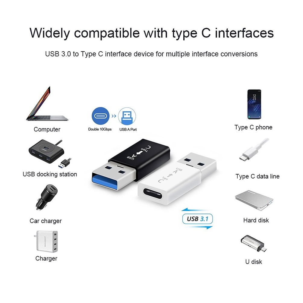 Adattatore universale da tipo c a USB 3.0 adattatore di ricarica USB C disco rigido femmina convertitore maschio USB 3.0a per Samsung Xiaomi Huawei