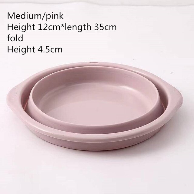 Travel portable folding basin household multi-purpose washbasin can be hung kitchen sink folding washbasin: Pink Moderate