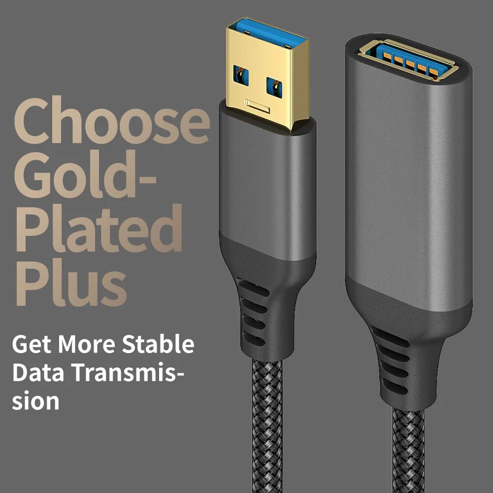 3m Extension Cable USB 3.0 Female To Male Extender Cord High-Speed Transmission Data Cable for PC Laptop Computer Game Camera TV