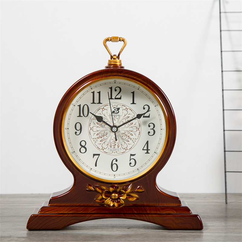 Europæisk stil minimalistisk vintage retro stille bord ur stue kontor desktop pendul sæde ur hjem dekoration: Kaffe
