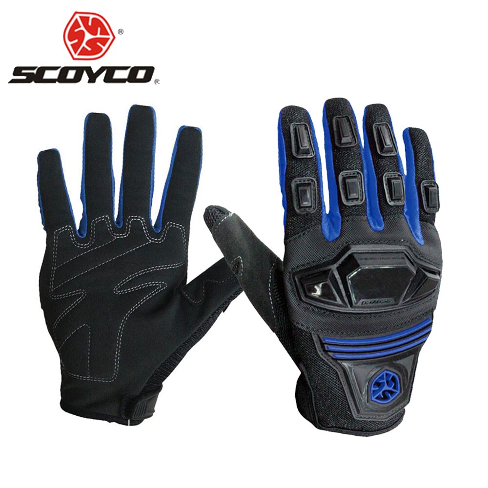 SCOYCO Motorcycle Gloves Full Finger Moto Gloves Outdoor Sports Riding Guantes Breathable Mesh Motocross Off-Road Racing Gloves