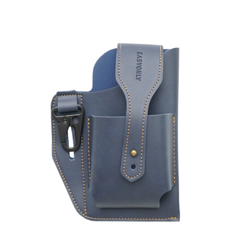 Multifunction Faux Leather Cell Phone Holster Men Belt Loop Multitool Sheath with Key Holder Waist Bag Pack Pouch PXPC