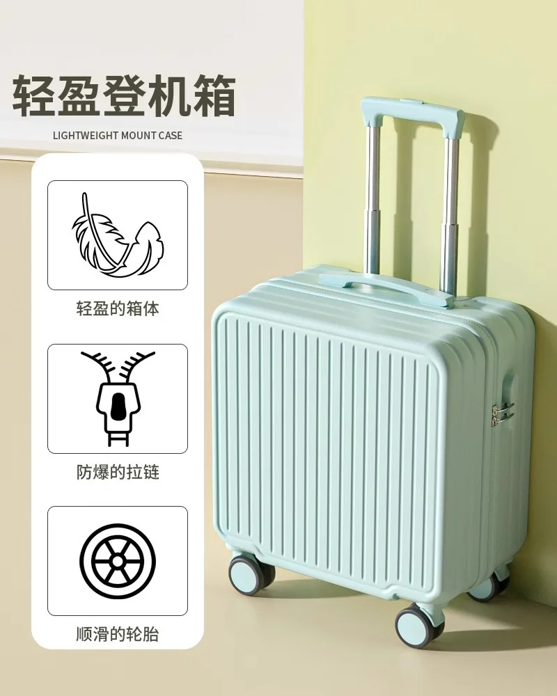 Mini Storage Travel Case with Wheels , TSA Approved Cabin Bag, Lightweight Password Lock Suitcase for Airplane, Home & Office: M / Blue