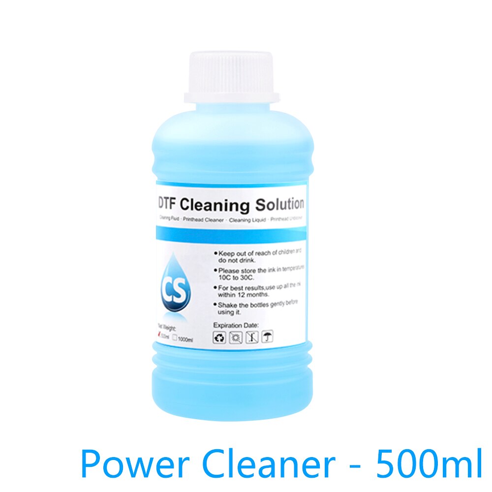 Dtf Inkt Cleaning Oplossing Vloeistof Voor Dtf (Directe Overdracht Film) printer Printkop Buis Schoonmaken (3 Capaciteit Opties): Power Cleaner-500ml