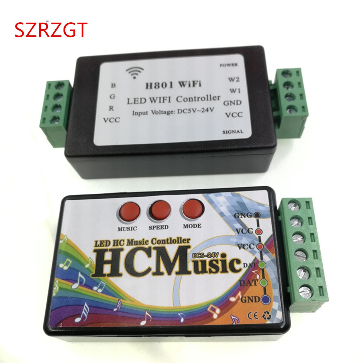 1pcs H801 WiFi; RGBW LED WIFI controller; RGBW WiFi LED H801 Controller; DC5-24V ingang; 4CH * 4A uitgang