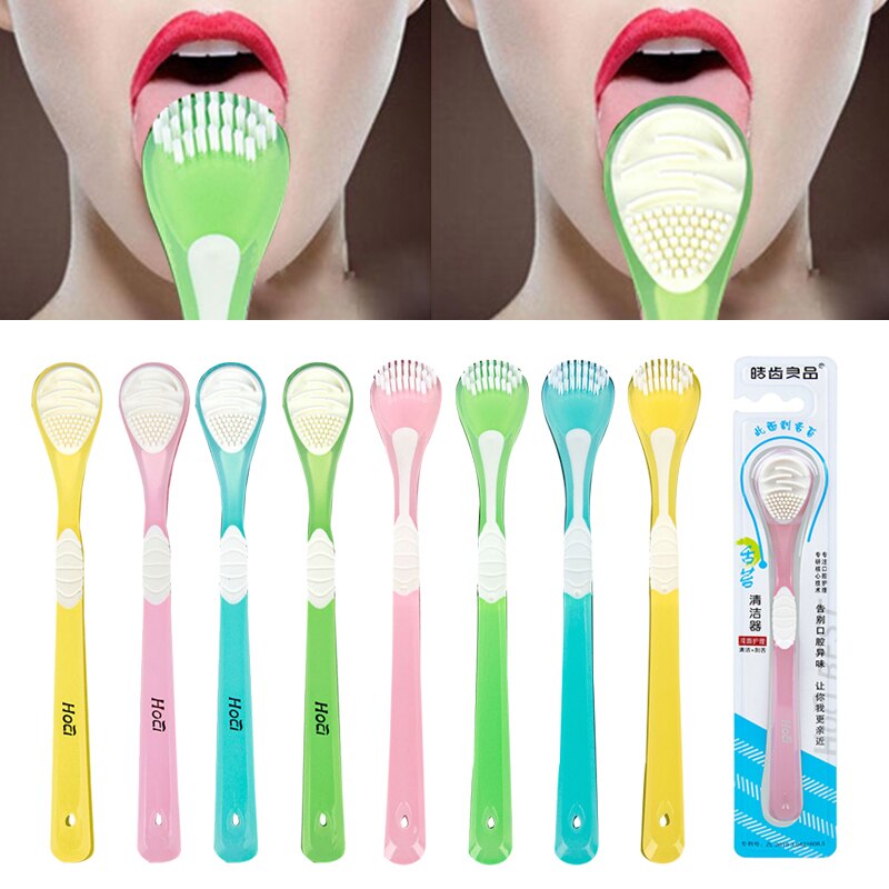 Silicone Tongue Brush Tongue Scraper Oral Hygiene Supplies Double Side Toothbrush Oral Cleaning Tool Fresher Breath Toothbrush