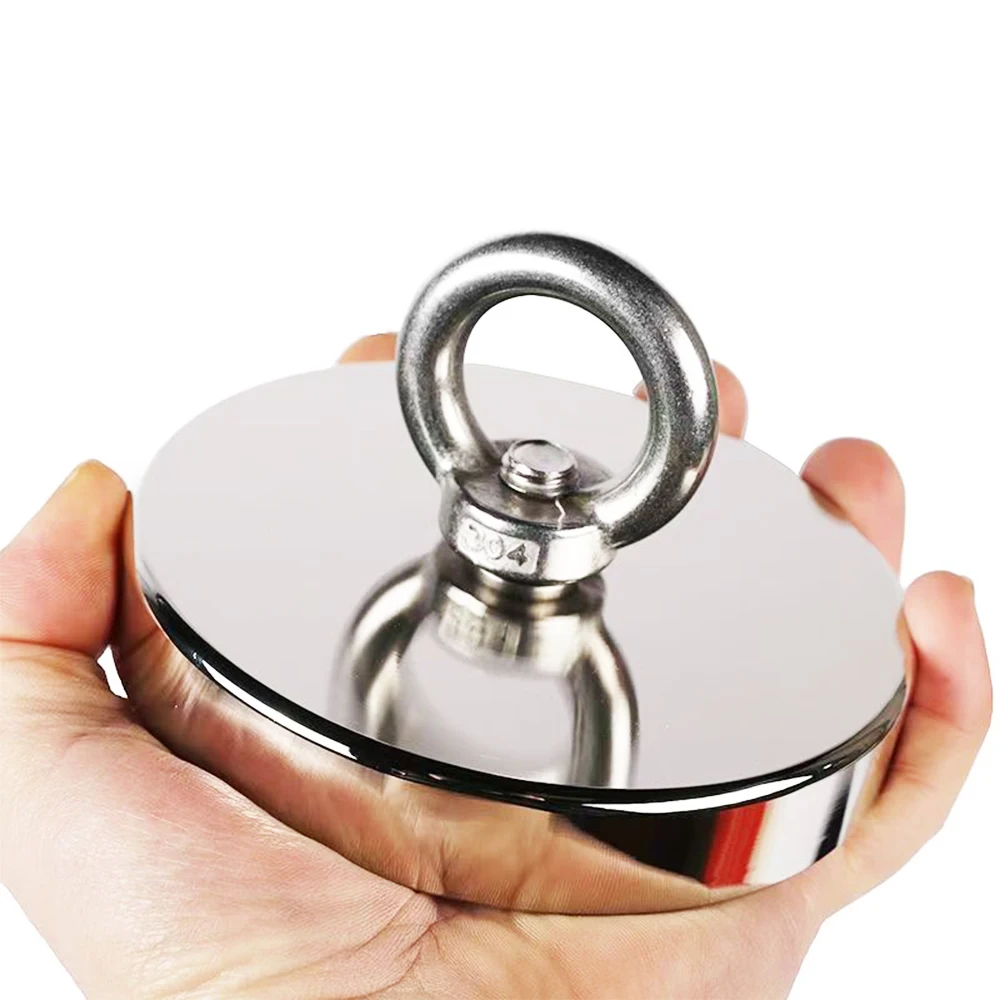 Super Strong Neodymium Magnets N52 Iman Ima Magnetic Fishing Magneat with Countersunk Hole Eyebolt for Salvage Fishing Magnet