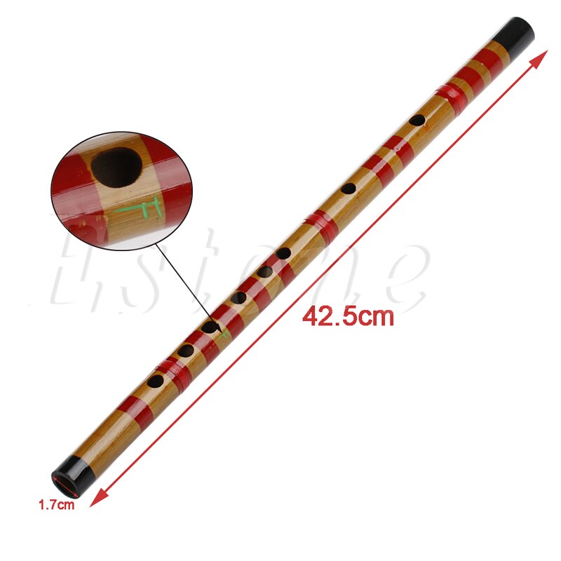 Traditionele Lange Bamboe Fluit Klarinet Student Muziekinstrument 7 Gat 42.5 cm