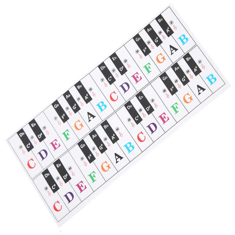 Electronic Keyboard Music Toy Piano Key Sticker Electronic Organ Universal Keyboard Transparent Notation Self-Adhesive