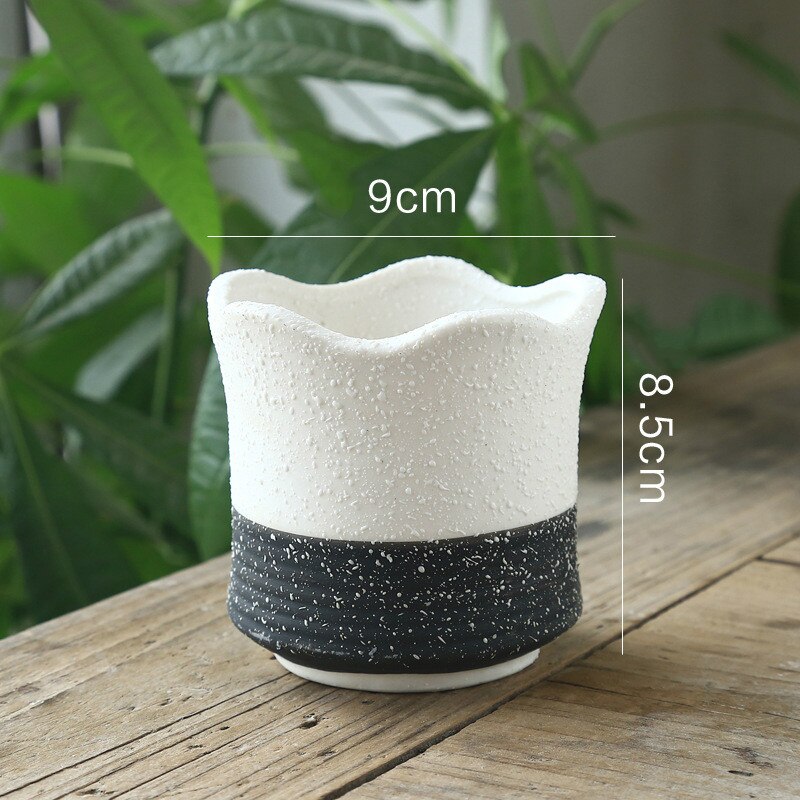 Sneeuw Creatieve Keramische Bloempot Eenvoudige Vetplant Geperforeerde Container Green Plantenbakken Kleine Bonsai Potten Woondecoratie: Style  4