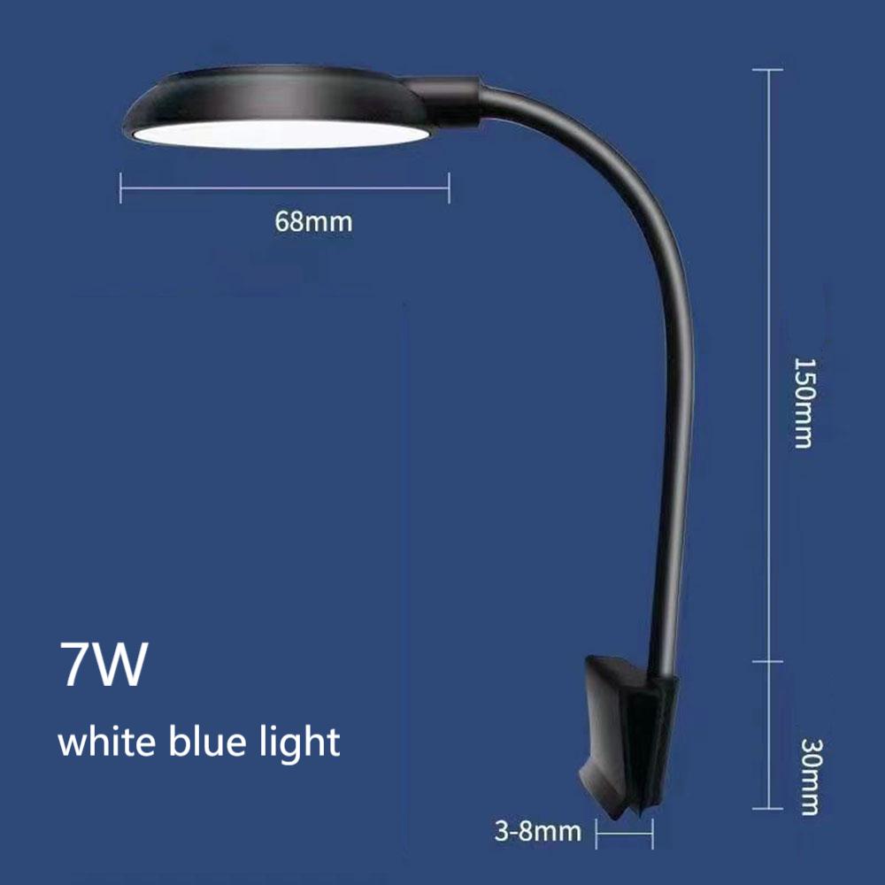 Klemmelampe for fisketank , 5/7w led-lamper, 3 farger, justerbar usb-strømforsyning, fullspektret vanntett lampe for små fisketanker, akvarielys: Rød