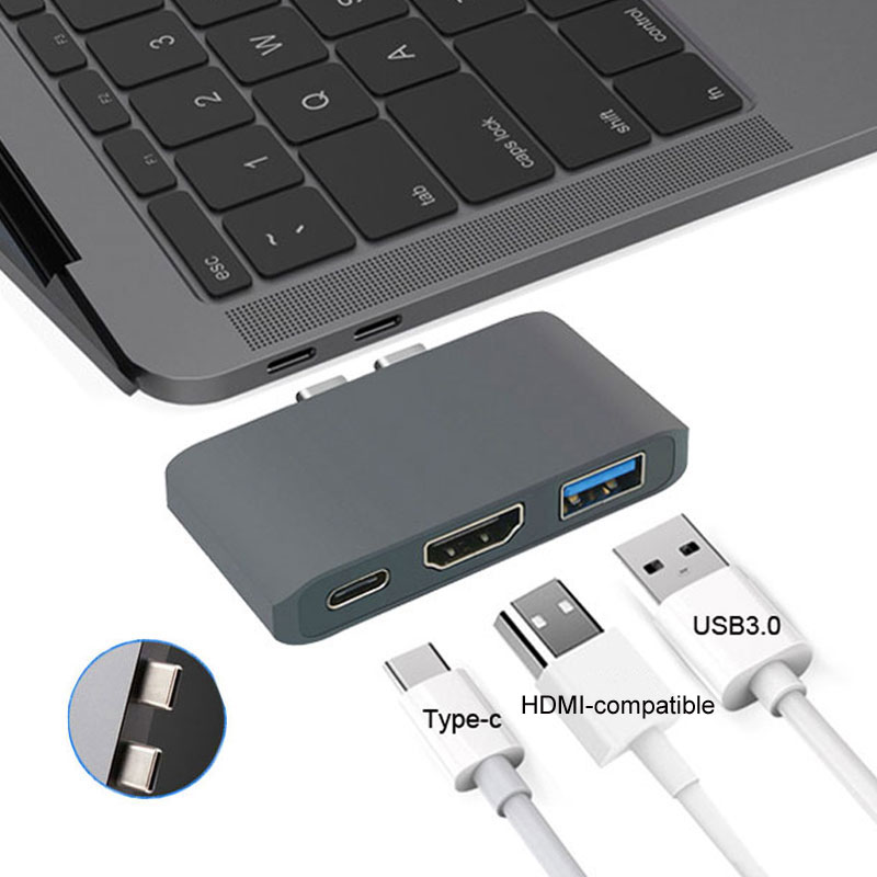 Mosible USB C Hub Thunderbolt 3 Dock with HDMI-compatible Rj45 1000M Adapter TF SD Reader PD 3.0 for MacBook Pro/Air M1 Type-c: 3-1 Gray