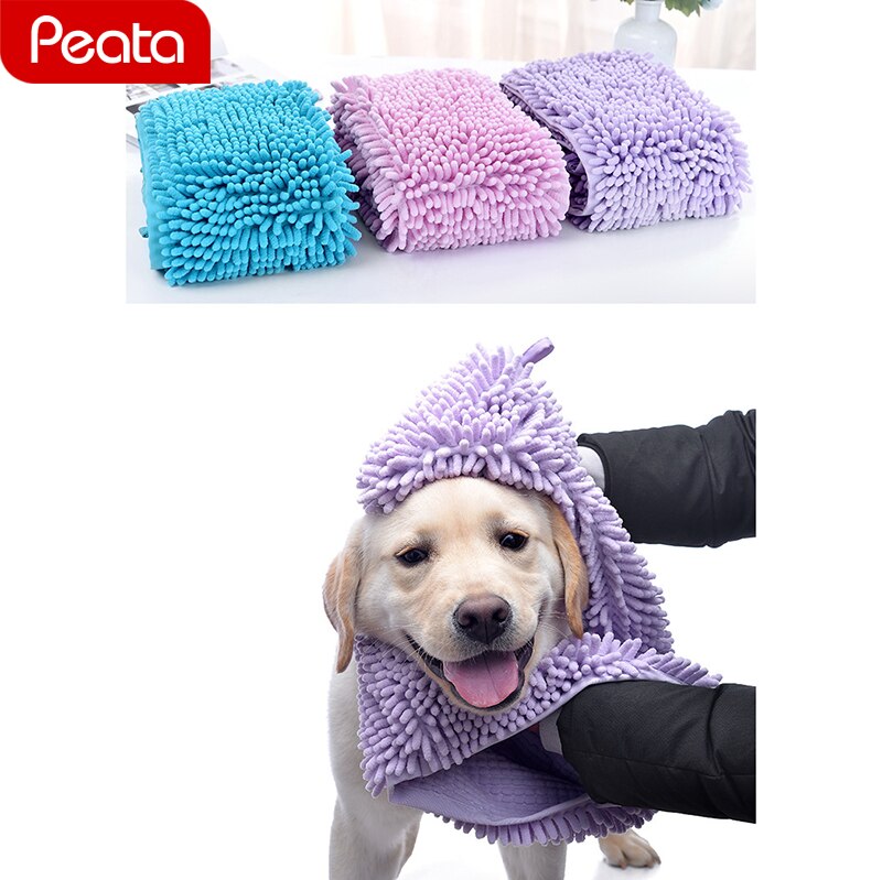 Pet secado Toalla de baño para mascotas toalla para perro gato sudaderas con capucha perro Super batas de baño absorbentes limpieza, baño toalla mascota suministros Z