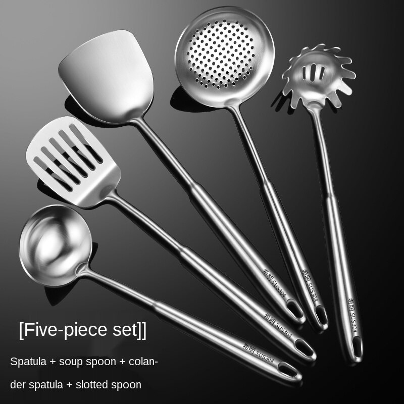 Thick 304 Stainless Steel Cooking Scraper Spatula Spatula Soup Spoon Household Kitchenware Set Full Set