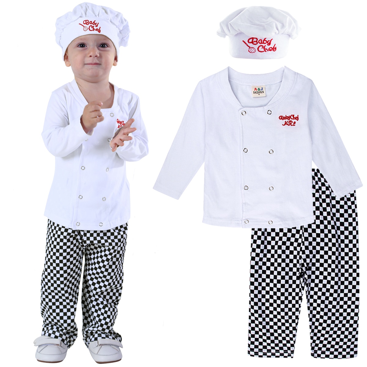 Conjunto de disfraz de cocinero para bebé, conjunto de disfraces de Halloween para niños, disfraz de cocinero para niños, ropa de de carnaval, 3 uds.