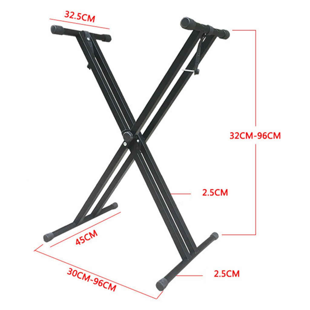 Electronic Keyboard Stand Adjustable Metal Double-X Electric Piano Rack