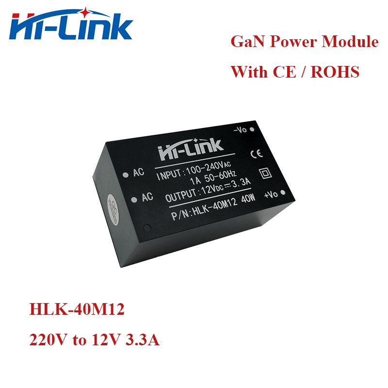 Ce / rohs gan power module 85-264v to 12v 3.3a output vekselstrømsomformer kredsløb hlk -40 m 12 2 stk / lot