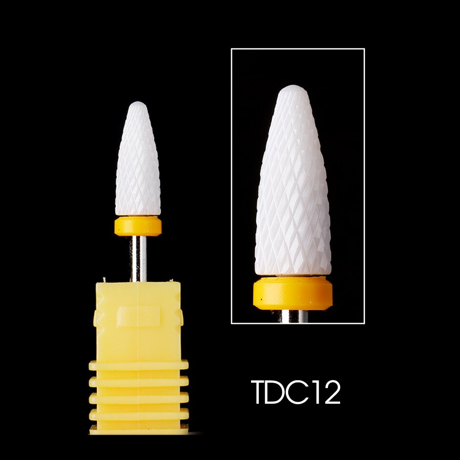 1pc Keramik Bohrer Nagel Fräsen Cutter Für Manikübetreffend Maschine einstellen Entfernen Pedikübetreffend Nagel Fräser Gerät Zubehör CHTDC1-18: TDC12