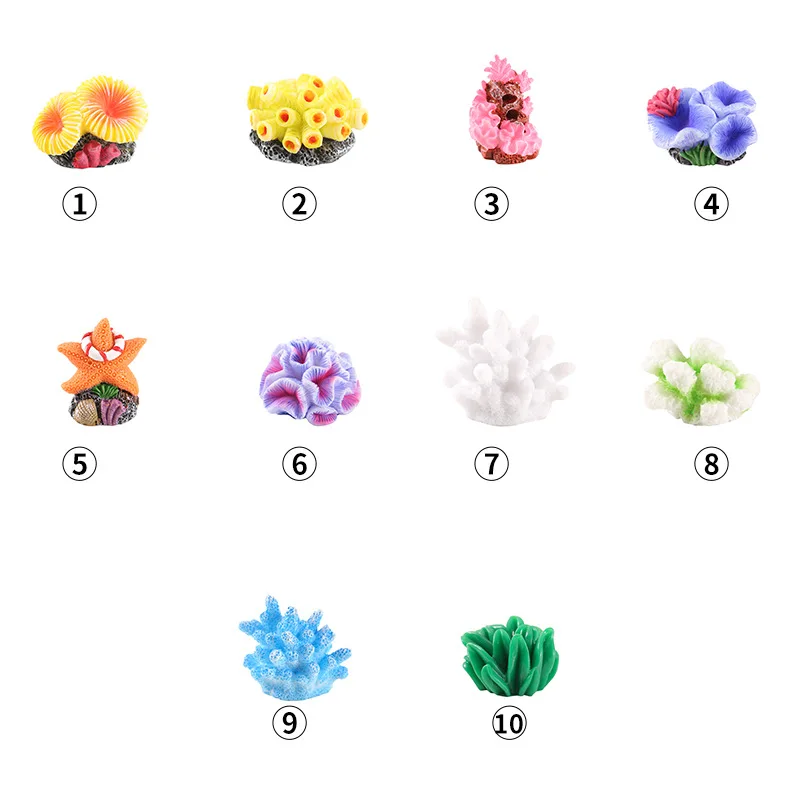Simulated Coral Aquarium Fish Tank Farming Small Ornaments Decoration Eight Melon Fish DIY Ornaments крышка для аквариума