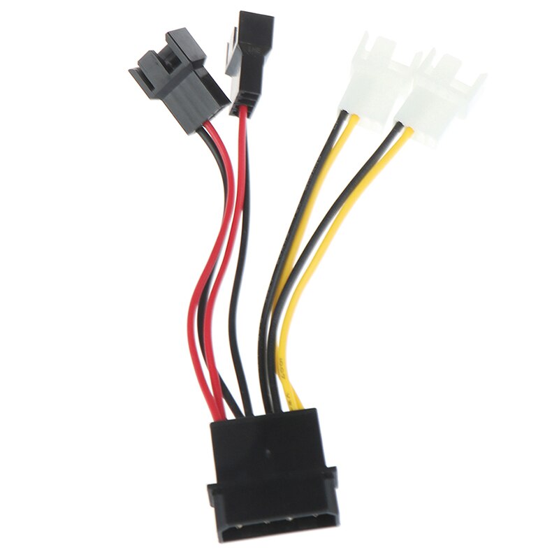 1pc 4Pin To 3Pin Fan Power Cable Adapter 12v*2/ 5v*2 For Computer Cooling Fan Cables For CPU PC Case Fan