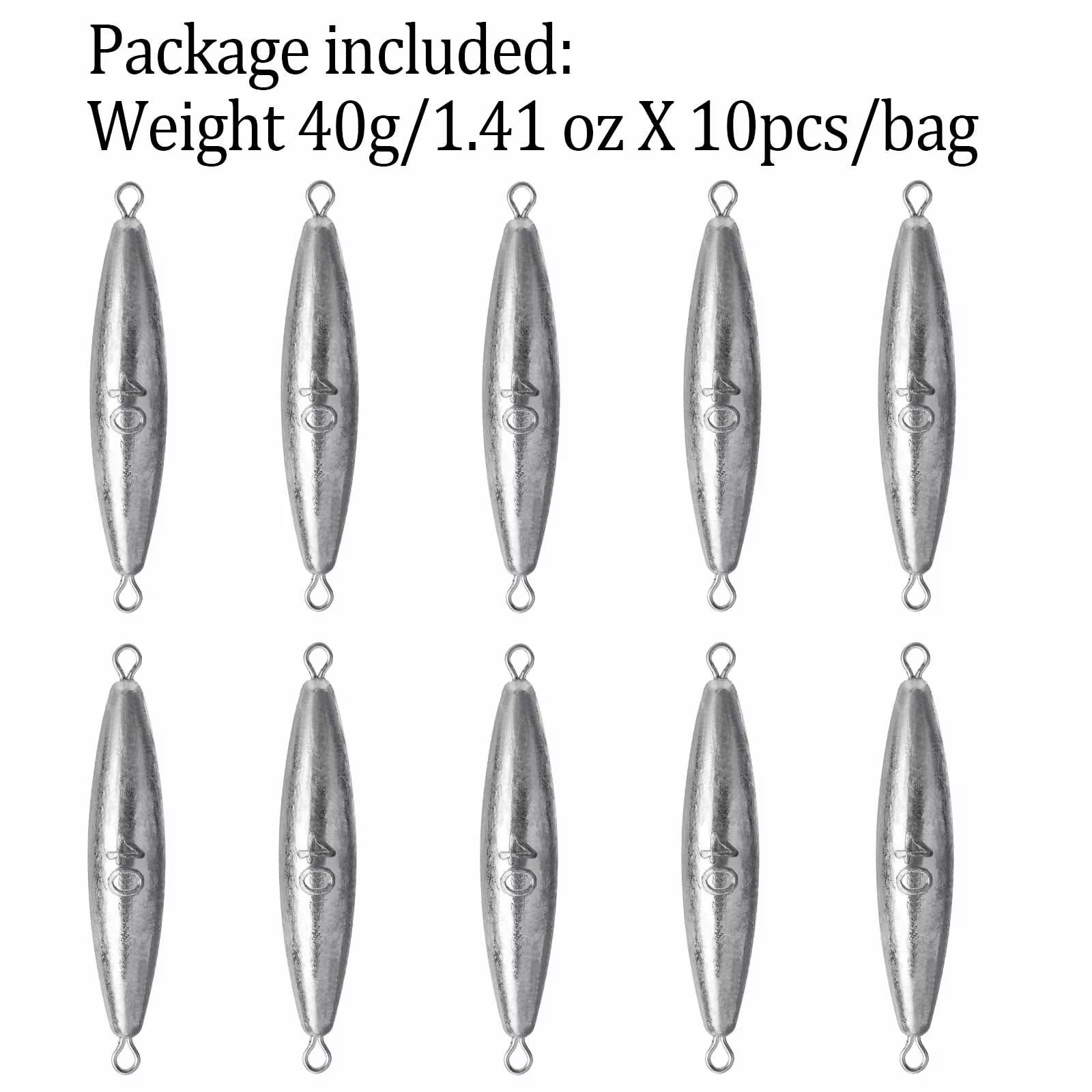 THKFISH 10pcs Fishing Weights Sinkers 30g 40g 50g 60g 70g 80g Shot Lead Sinker Bass Fishing Tackle Accessories: Blue