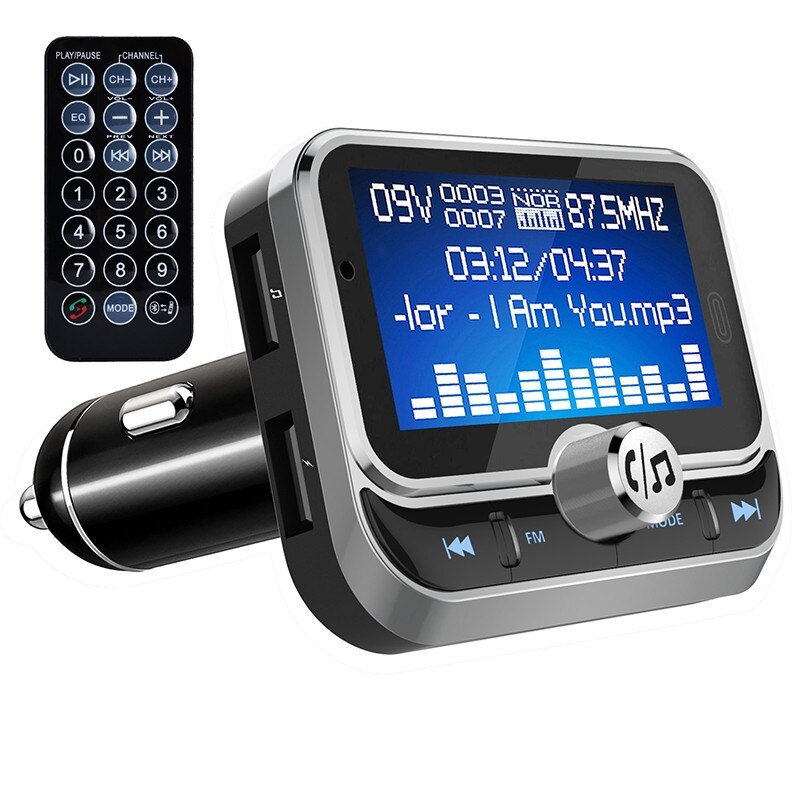 Transmetteur FM de voiture créative avec télécommande 1.8 "LCD Bluetooth lecteur MP3 double USB chargeur de voiture modulateur FM mains libres: Default Title