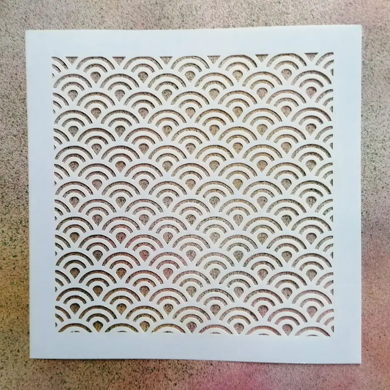 Japanese Wave Pattern Stencil - Reusable 190-micron Mylar - 14cm, 20cm, 29cm