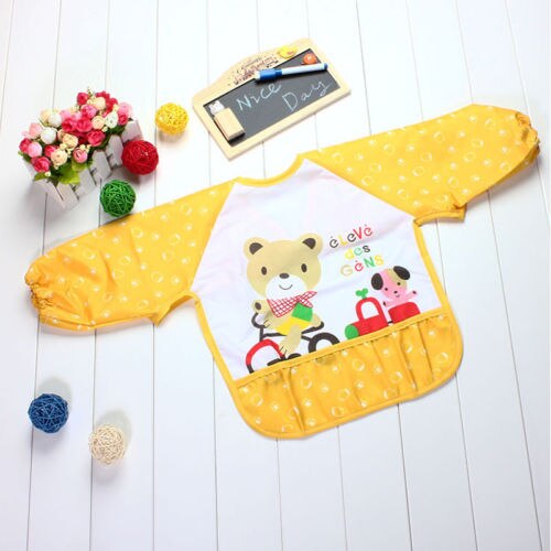 Heiße Neue Baby Kind Jungen Mädchen Kinder wasser widerstehen Feeding Bib Schürze Kunst Farbe Smock shirts