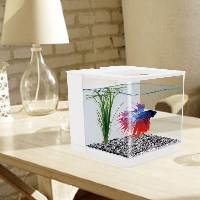 Betta Fish Tank Aquarium Fish Tank Easy to Change the Water Acrylic Plastic Self-Cleaning Small Fish Tank
