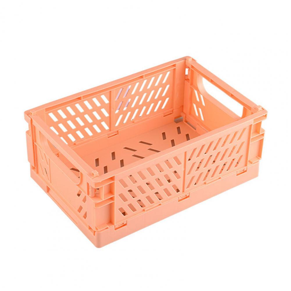 Cesta de almacenamiento creativa para libros, cesta plegable de gran capacidad, de Color sólido, para almacén de cocina: Shrimp Pink L