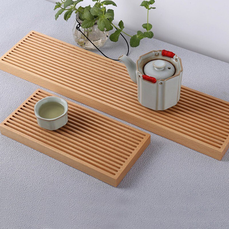 Tea Tray Solid Wood Modern Simple Japanese SStyle Water Storage Tea Table Flat Carved Log Tea Set Wooden Tray
