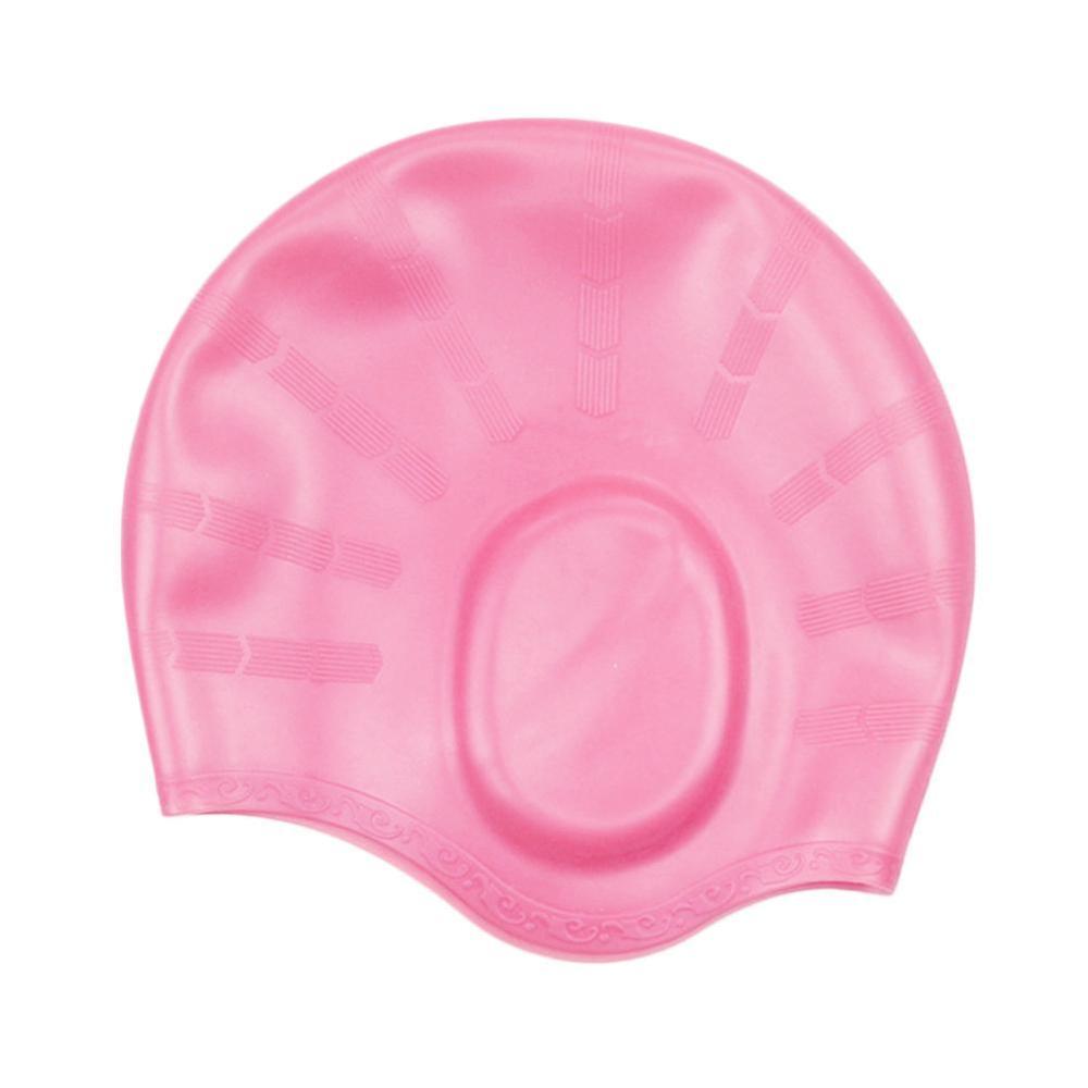 Volwassenen Zwemmen Caps Mannen Vrouwen Lang Haar Waterdichte Grote Natacion Cap Beschermen Duiken Swim Ear Siliconen Zwembad Hoed U9Y3: C