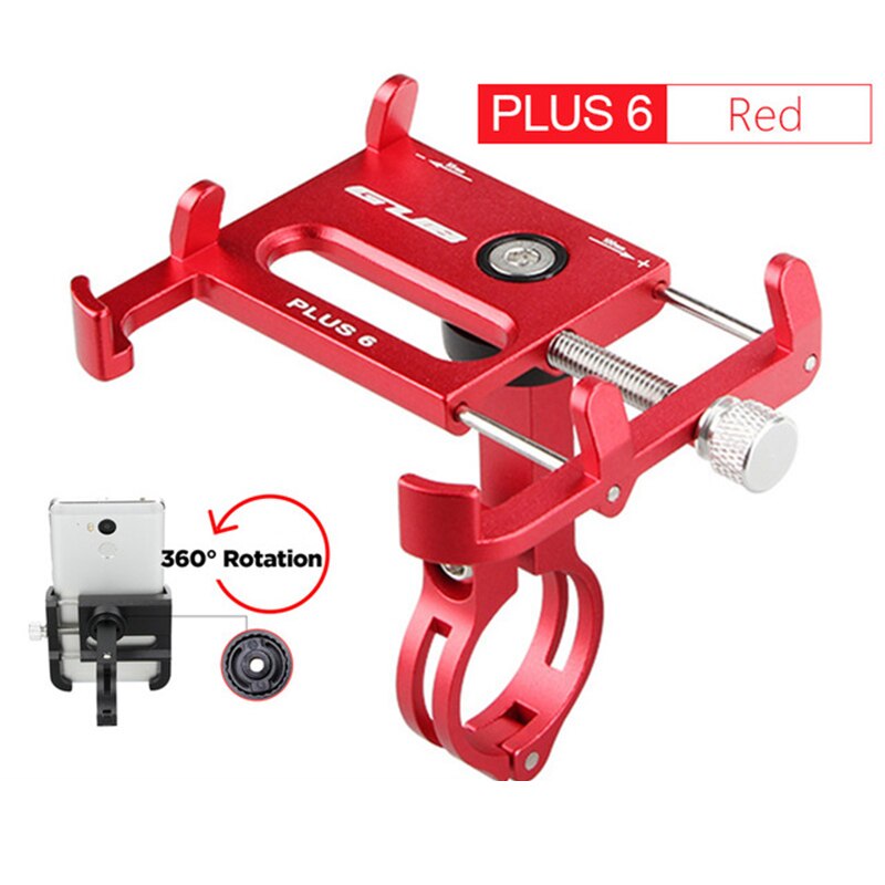GUB 7 Style MTB uchwyt na telefon rowerowy motocykl wsparcie montaż GPS kierownica rowerowa rower przywieszki do telefonów komórkowych dla 3.5 do 7.5 cala: Plus6-Red