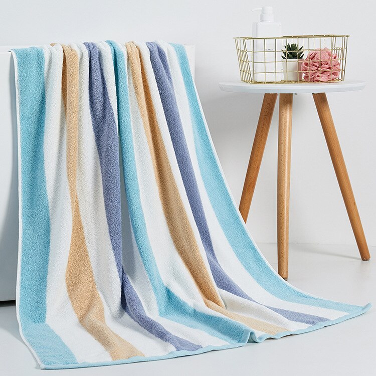 Toalla de baño de algodón puro para adultos, paño suave y esponjoso de gran tamaño para viajes, gimnasio, Camping, Sauna y playa, 90x180cm, para todas las estaciones: Blue Orange