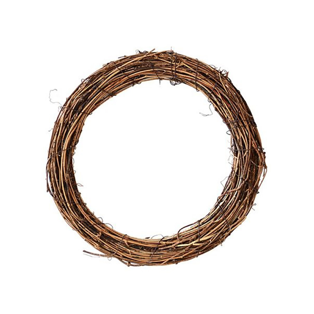 Couronne ronde en rotin naturel, 10/15/20/25/30/40cm, bricolage, tige de branche, guirlande suspendue, décor de fête d'anniversaire et de mariage, de noël: Blanc laiteux