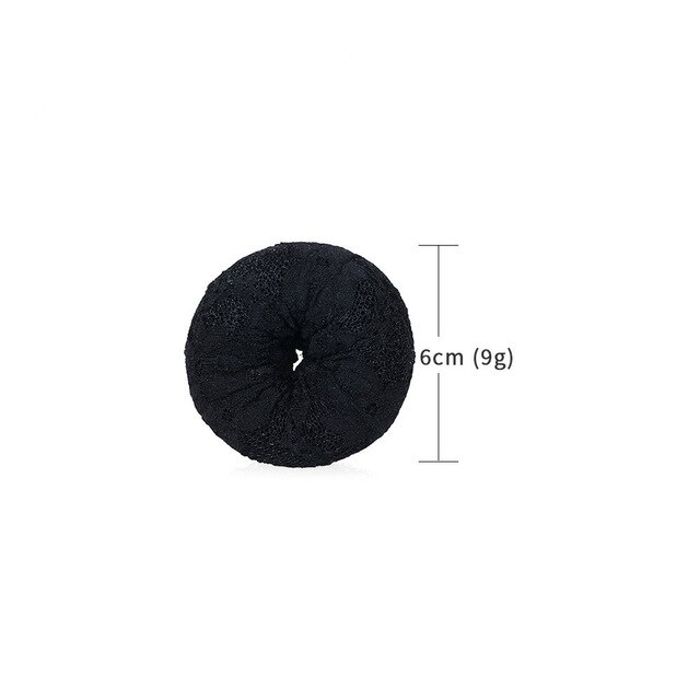 Beignet de chignon de cheveux de corée, fabricant de chignon de cheveux de beignet pour des femmes: Black 6cm