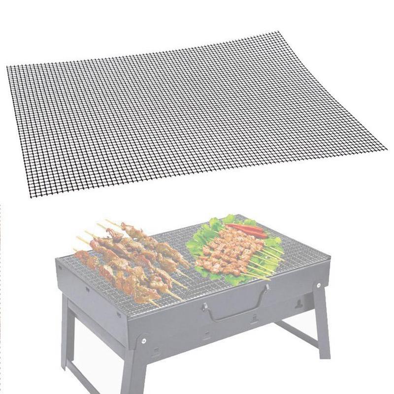 1PC BBQ Grill Mesh Mat Teflon Herbruikbare Vel Slip Non-stick Barbecue Bakken Vlees Barbecue Benodigdheden Vis Groente Roker Mat