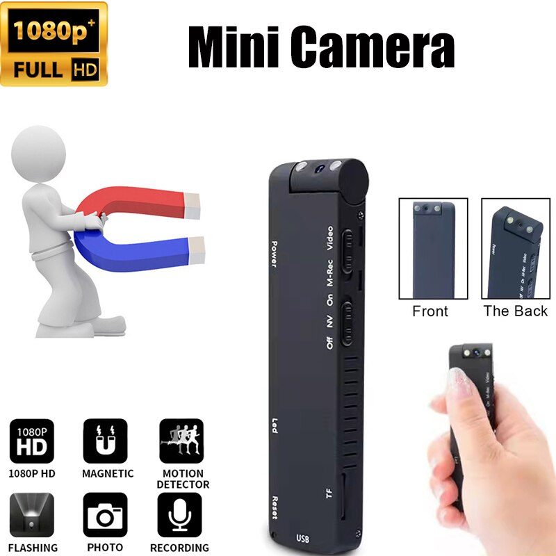 Mini Camera Body Bewakingscamera &#39;S Smart Home Sport Dv Camcorder Hd 1080P Draadloze Draagbare Actie Beveiliging Video Recorder