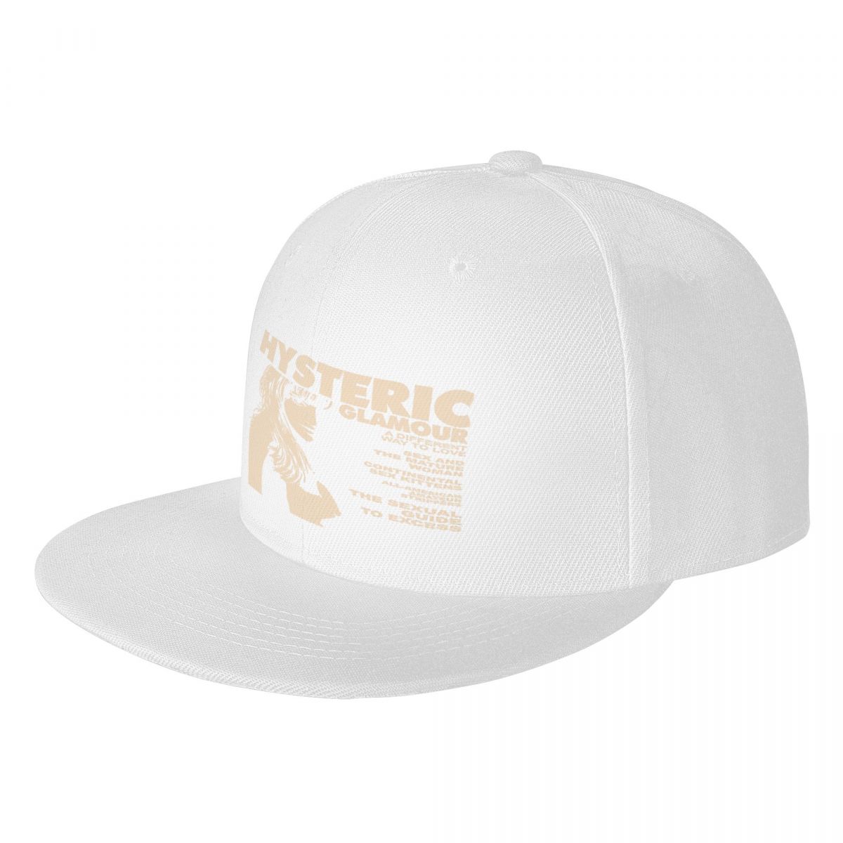 Boné de beisebol preto histérico glamour masculino, chapéu de maneira diferente, bonés esportivos: Branco