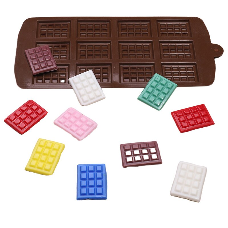 12 agujero de silicona molde de Chocolate, hielo crema moldes para postres utensilios para tartas de molde de hornear fina piel de silicona formas cariño colorido