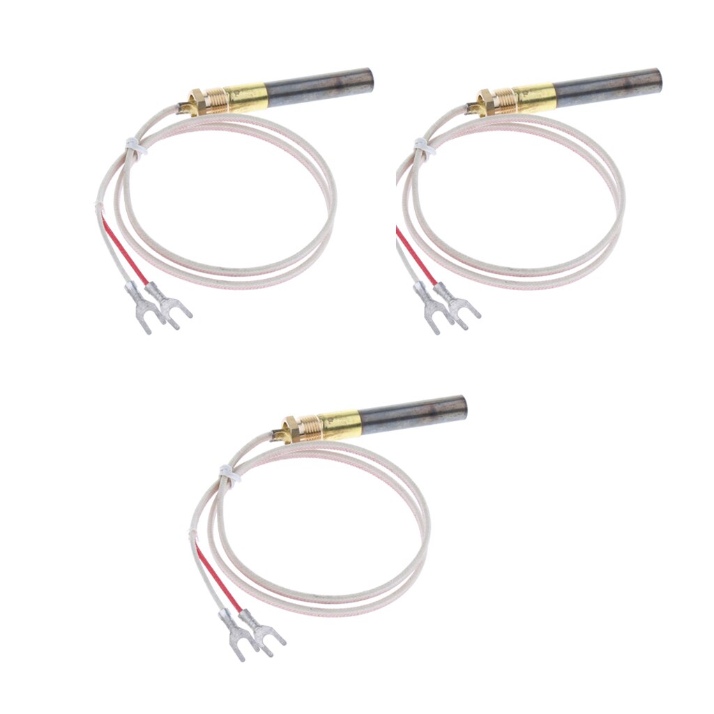 3PCS Gas Fireplace Thermopile Thermogenerator Pilot Generator Replacement 24 Inch (2 ft) long Easy to install