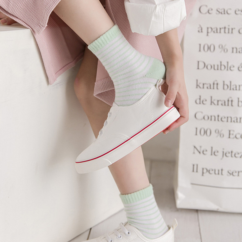 Spring Autumn Baby Socks Lovely Stripe Socks Absorb Sweat Cotton Baby Sock Thin Funds Children Socks 5 Colors