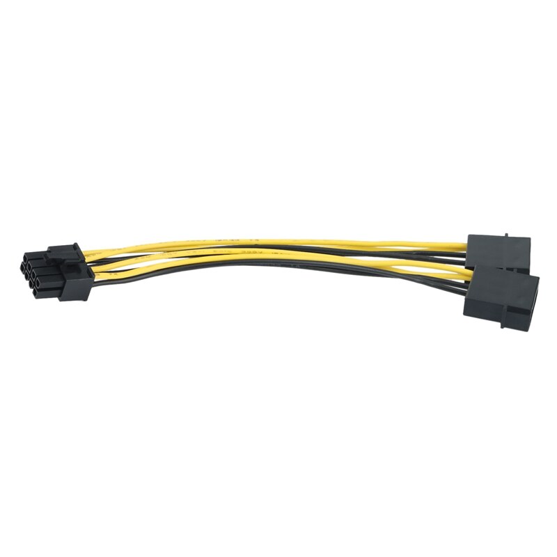 PC Server Internal Dual 2 IDE Molex to CPU 8Pin 8P Converter Power Lead Cable Cord 18AWG Wire 15cm
