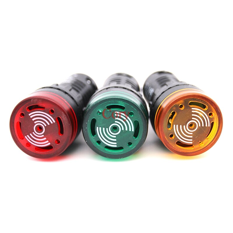 1PC Panel Mount 22mm led Indicator buzzer The flash light 12V 24V 110V 220V buzzer Intermittent sound CZYC